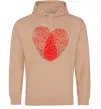 Чоловіча толстовка (худі) Серце відбиток Пісочний Чоловіча толстовка (худі) Серце відбиток Пісочний фото