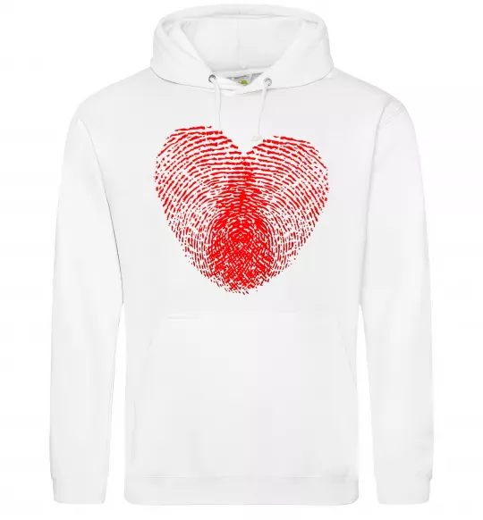 Жіноча толстовка (худі) Серце відбиток Білий фото