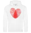 Жіноча толстовка (худі) Серце відбиток Білий фото