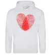 Жіноча толстовка (худі) Серце відбиток Сірий меланж фото