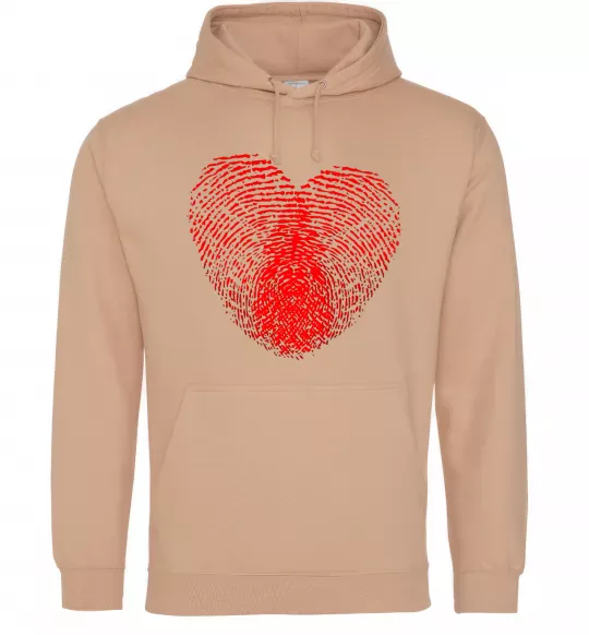 Жіноча толстовка (худі) Серце відбиток Пісочний фото
