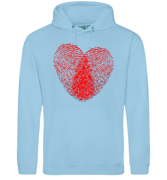 Жіноча толстовка (худі) Серце відбиток Блакитний фото