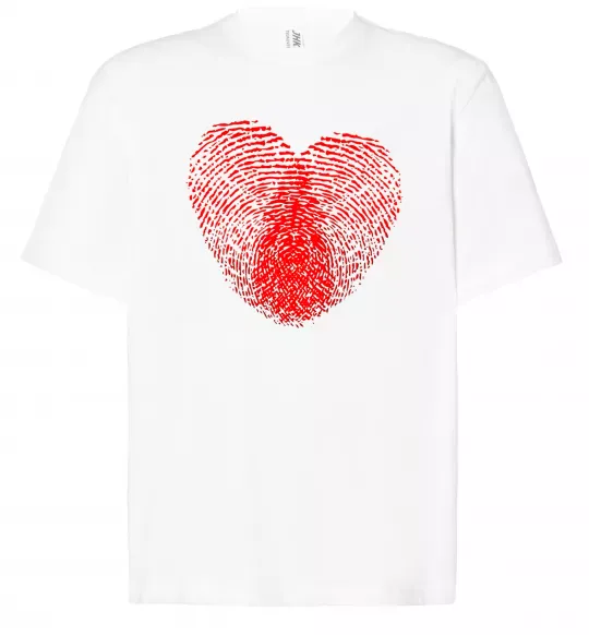 Футболка Оверсайз Серце відбиток Белый фото