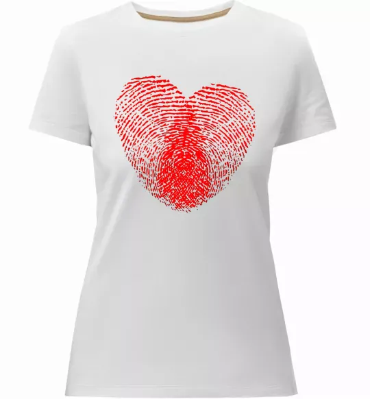 Женская премиум футболка Серце відбиток Белый фото
