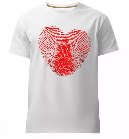 Чоловіча преміум футболка Серце відбиток Білий фото