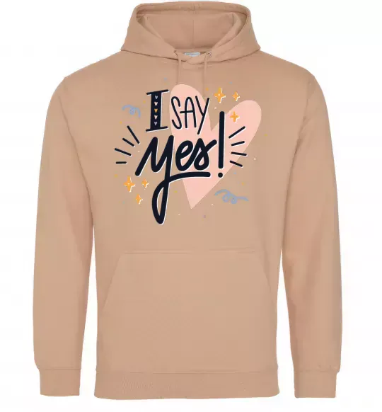 Жіноча толстовка (худі) I say yes Пісочний фото