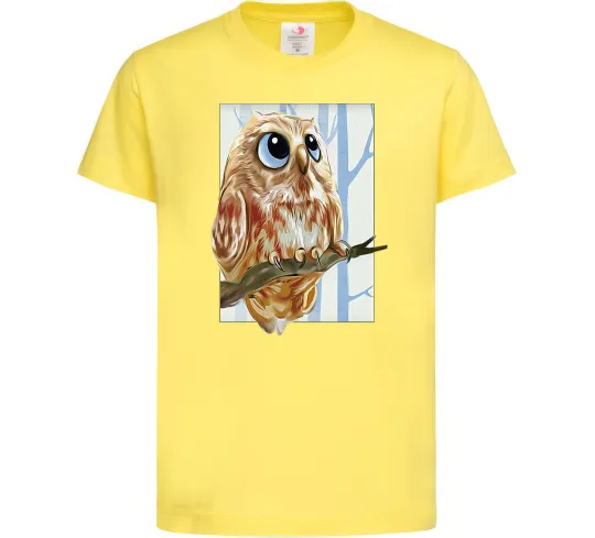 Детская футболка Сова маслом Лимонный фото
