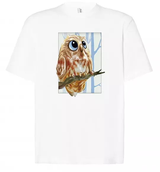 Футболка Оверсайз Сова маслом Білий фото