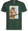 Мужская футболка Сова маслом Темно-зеленый фото