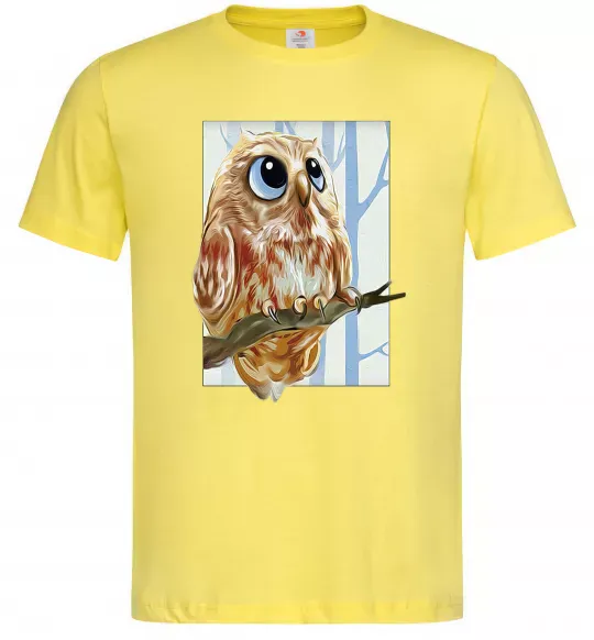 Мужская футболка Сова маслом Лимонный фото