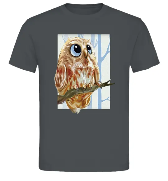 Мужская футболка Сова маслом Графит фото