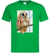 Мужская футболка Сова маслом Зеленый фото
