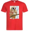 Мужская футболка Сова маслом Красный фото