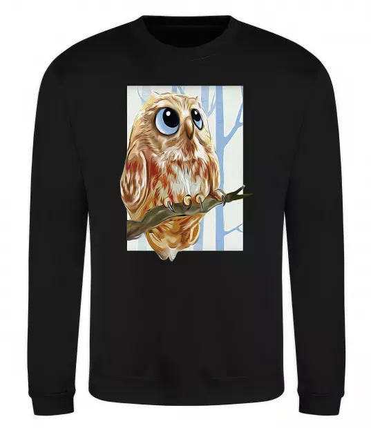 Свитшот Сова маслом Черный фото