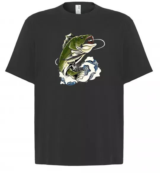 Футболка Оверсайз Зелена риба Чорний фото