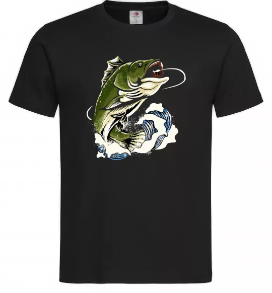 Мужская футболка Зелена риба Черный фото