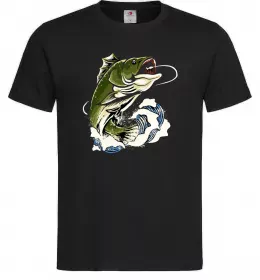 Чоловіча футболка Зелена риба Чорний фото