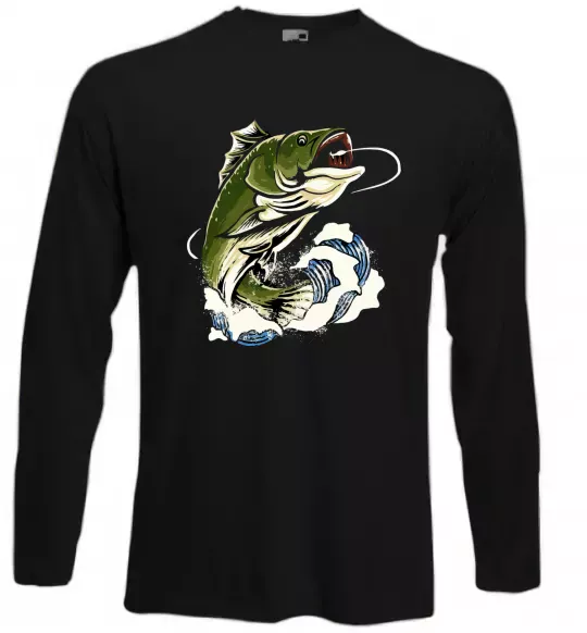 Лонгслив Зелена риба Черный фото