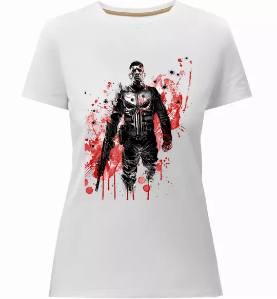 Женская премиум футболка Джон Бернтал каратель Белый фото