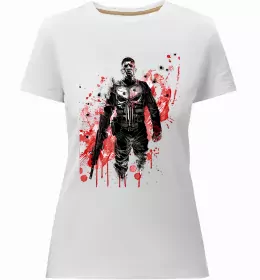 Женская премиум футболка Punisher card Белый фото