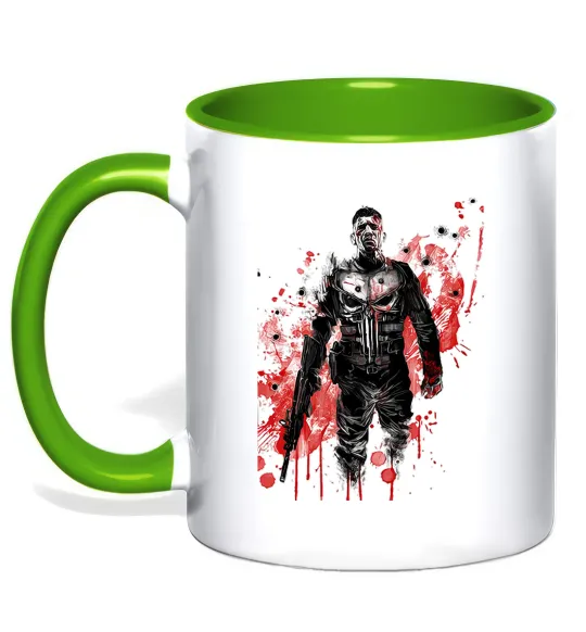 Чашка с цветной ручкой Джон Бернтал каратель Лаймовый фото