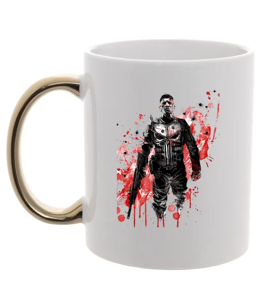 Чашка с цветной ручкой Джон Бернтал каратель Золото фото