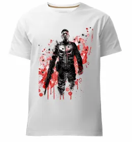 Мужская премиум футболка Punisher card Белый фото