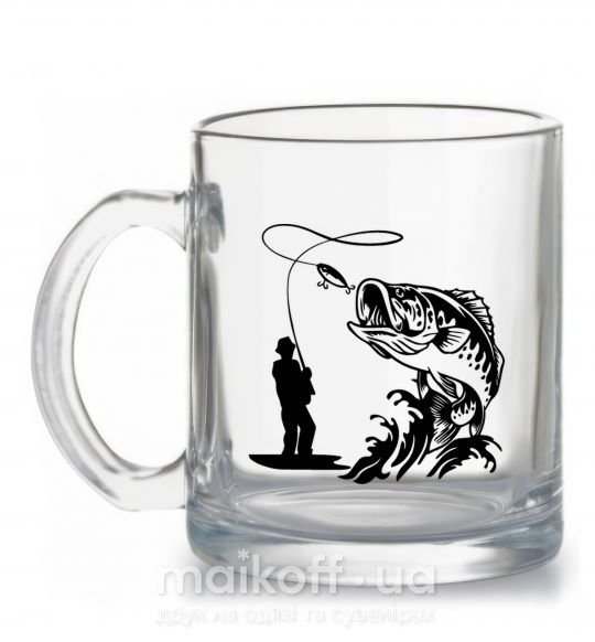 Чашка скляна Большая рыбина Прозорий фото