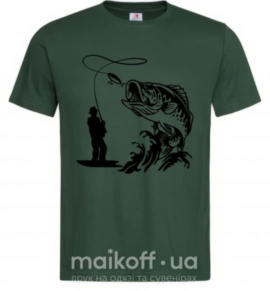 Чоловіча футболка Большая рыбина Темно-зелений фото