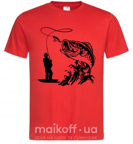 Мужская футболка Большая рыбина Красный фото