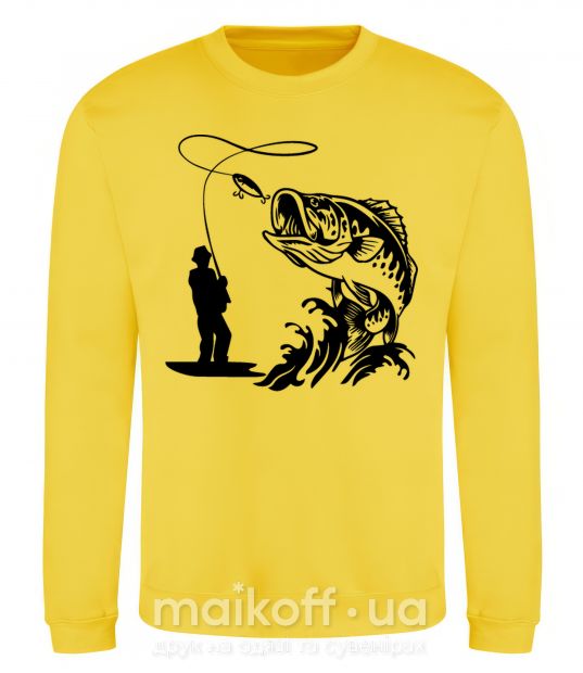 Свитшот Большая рыбина Солнечно желтый фото
