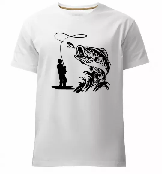 Чоловіча преміум футболка Велика рибина Білий фото