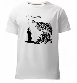 Чоловіча преміум футболка Енциклопедія рибалки Білий фото Чоловіча преміум футболка Енциклопедія рибалки Білий фото