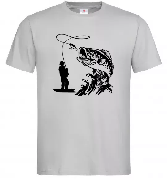 Чоловіча футболка Велика рибина Сірий фото