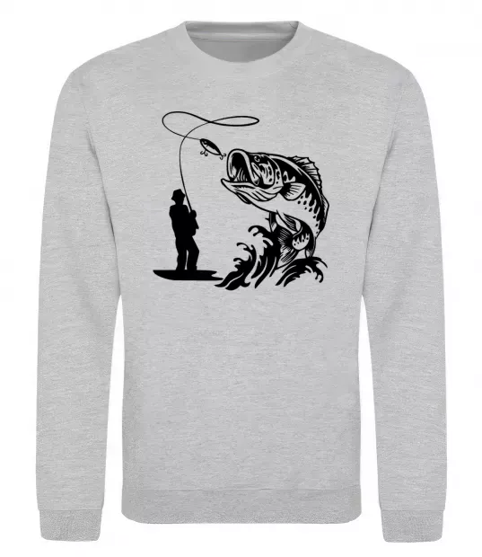 Світшот Велика рибина Сірий меланж фото