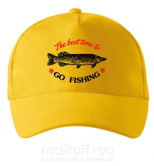 Кепка The best time to go fishing Сонячно жовтий фото