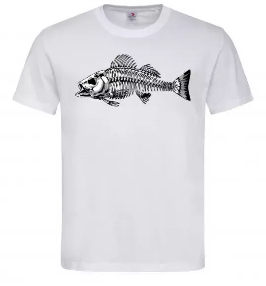 Мужская футболка Cкелет риби Белый фото