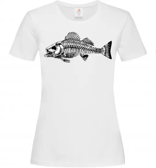 Жіноча футболка Cкелет риби Білий фото