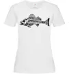 Жіноча футболка Cкелет риби Білий Жіноча футболка Cкелет риби Білий фото