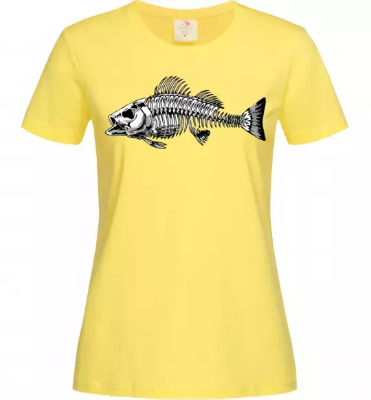 Жіноча футболка Cкелет риби Лимонний фото