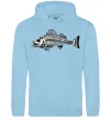Мужская толстовка (худи) Cкелет риби Голубой фото