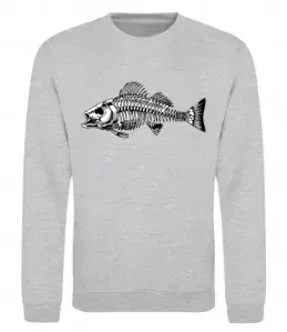 Світшот Cкелет риби Сірий меланж фото