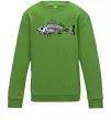 Детский Свитшот Cкелет риби Лаймовый Детский Свитшот Cкелет риби Лаймовый фото