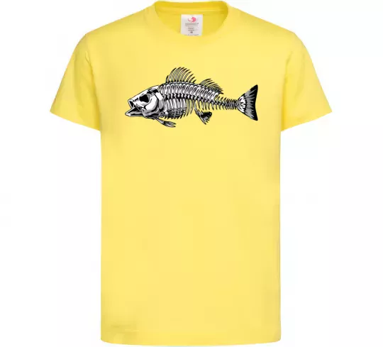 Детская футболка Cкелет риби Лимонный фото