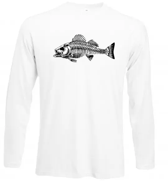 Лонгслив Cкелет риби Белый фото