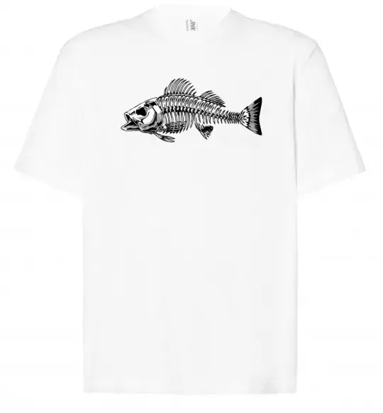 Футболка Оверсайз Cкелет риби Белый фото