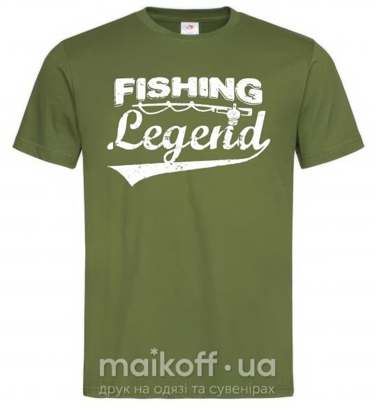 Мужская футболка Fishing legend Оливковый фото