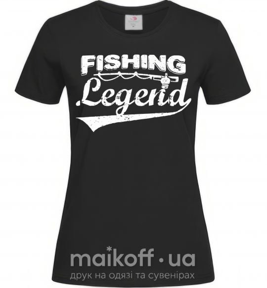 Женская футболка Fishing legend Черный фото