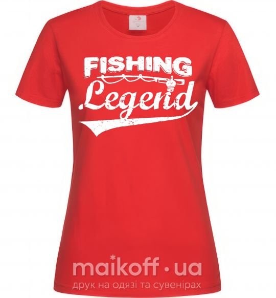 Женская футболка Fishing legend Красный фото
