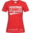 Женская футболка Fishing legend Красный фото